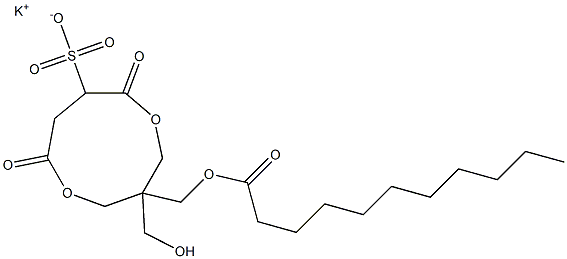 1-(Undecanoyloxymethyl)-1-(hydroxymethyl)-4,7-dioxo-3,8-dioxacyclononane-6-sulfonic acid potassium salt Struktur