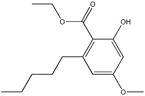 2-Hydroxy-4-methoxy-6-pentylbenzoic acid ethyl ester Struktur