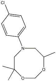 4,4,8-Trimethyl-6-(4-chlorophenyl)-5,6,7,8-tetrahydro-4H-1,3,6-dioxazocine Struktur