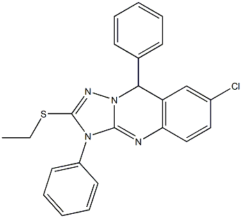 7-Chloro-3,9-dihydro-2-ethylthio-3,9-diphenyl[1,2,4]triazolo[5,1-b]quinazoline Struktur