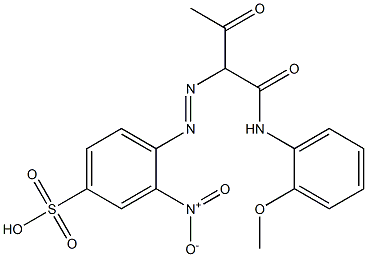 4-[1-[N-(o-Methoxyphenyl)carbamoyl]-2-oxopropylazo]-3-nitrobenzenesulfonic acid Struktur