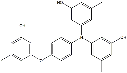 N,N-Bis(3-hydroxy-5-methylphenyl)-4-(5-hydroxy-2,3-dimethylphenoxy)benzenamine Struktur