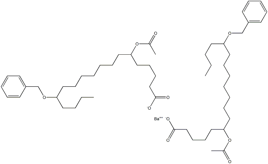 Bis(14-benzyloxy-6-acetyloxystearic acid)barium salt Struktur