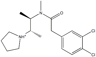 1-[(1S,2R)-2-[N-(3,4-Dichlorophenylacetyl)-N-methylamino]-1-methylpropyl]pyrrolidinium Struktur