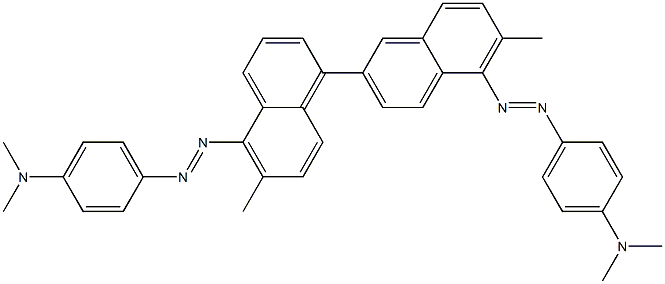 4,4'-Bis(4-dimethylaminophenylazo)-3,3'-dimethyl-7,8'-binaphthalene Struktur