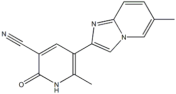 2-[(3-Cyano-6-methyl-1,2-dihydro-2-oxopyridin)-5-yl]-6-methylimidazo[1,2-a]pyridine Struktur