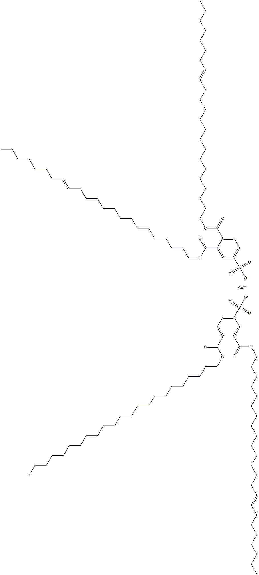 Bis[3,4-di(15-tricosenyloxycarbonyl)benzenesulfonic acid]calcium salt Struktur