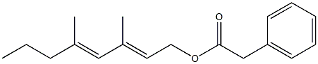 Phenylacetic acid 3,5-dimethyl-2,4-octadienyl ester Struktur