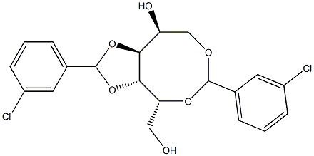 2-O,6-O:3-O,4-O-Bis(3-chlorobenzylidene)-L-glucitol Struktur