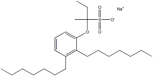 2-(2,3-Diheptylphenoxy)butane-2-sulfonic acid sodium salt Struktur