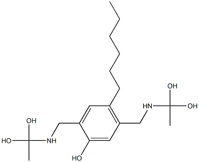 2,5-Bis[[(1,1-dihydroxyethyl)amino]methyl]-4-hexylphenol Struktur