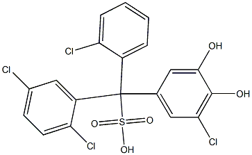 (2-Chlorophenyl)(2,5-dichlorophenyl)(5-chloro-3,4-dihydroxyphenyl)methanesulfonic acid Struktur