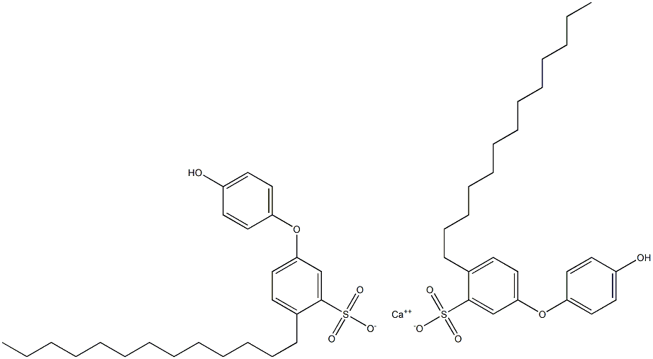 Bis(4'-hydroxy-4-tridecyl[oxybisbenzene]-3-sulfonic acid)calcium salt Struktur