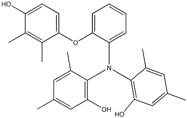 N,N-Bis(6-hydroxy-2,4-dimethylphenyl)-2-(4-hydroxy-2,3-dimethylphenoxy)benzenamine Struktur