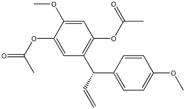 (+)-2-Methoxy-5-[(S)-1-(p-methoxyphenyl)allyl]hydroquinone diacetate Struktur