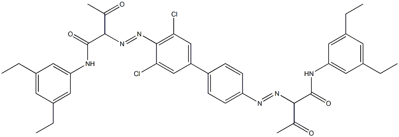 4,4'-Bis[[1-(3,5-diethylphenylamino)-1,3-dioxobutan-2-yl]azo]-3,5-dichloro-1,1'-biphenyl Struktur