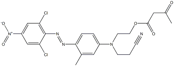 N-Cyanoethyl-N-acetoacetoxyethyl-p-(2,6-dichloro-4-nitrophenylazo)-m-toluidine Struktur