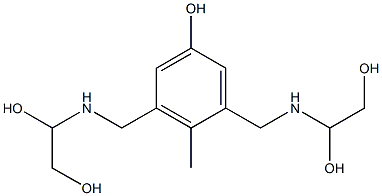 3,5-Bis[[(1,2-dihydroxyethyl)amino]methyl]-4-methylphenol Struktur