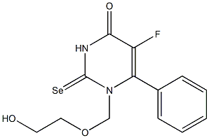 1-(2-Hydroxyethoxymethyl)-5-fluoro-6-phenylselenouracil Struktur