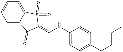 2-[N-(4-Butylphenyl)aminomethylene]benzo[b]thiophen-3(2H)-one 1,1-dioxide Struktur