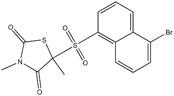 5-(5-Bromo-1-naphthalenylsulfonyl)-3,5-dimethylthiazolidine-2,4-dione Struktur