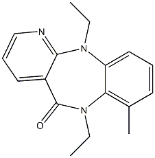 6,11-Dihydro-6,11-diethyl-7-methyl-5H-pyrido[2,3-b][1,5]benzodiazepin-5-one Struktur