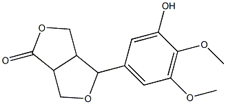 4-(3-Hydroxy-4,5-dimethoxyphenyl)-3a,4,6,6a-tetrahydro-1H,3H-furo[3,4-c]furan-1-one Struktur