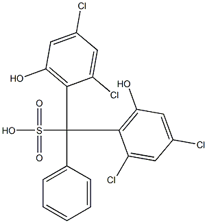 Bis(2,4-dichloro-6-hydroxyphenyl)phenylmethanesulfonic acid Struktur