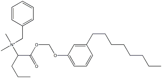 N,N-Dimethyl-N-benzyl-N-[1-[[(3-octylphenyloxy)methyl]oxycarbonyl]butyl]aminium Struktur