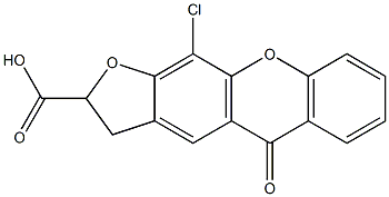 2,3-Dihydro-11-chloro-5-oxo-5H-furo[3,2-b]xanthene-2-carboxylic acid Struktur