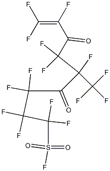 5-Trifluoromethyl-4,7-dioxa-1,1,2,2,3,3,5,6,6,8,9,9-dodecafluoro-8-nonene-1-sulfonyl fluoride Struktur