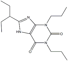 1,3-Dipropyl-8-(1-ethylpropyl)xanthine Struktur