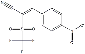 2-(Trifluoromethylsulfonyl)-3-(4-nitrophenyl)acrylonitrile Struktur