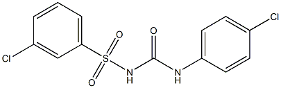 1-(3-Chlorophenylsulfonyl)-3-(4-chlorophenyl)urea Struktur