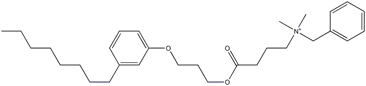 N,N-Dimethyl-N-benzyl-N-[3-[[3-(3-octylphenyloxy)propyl]oxycarbonyl]propyl]aminium Struktur