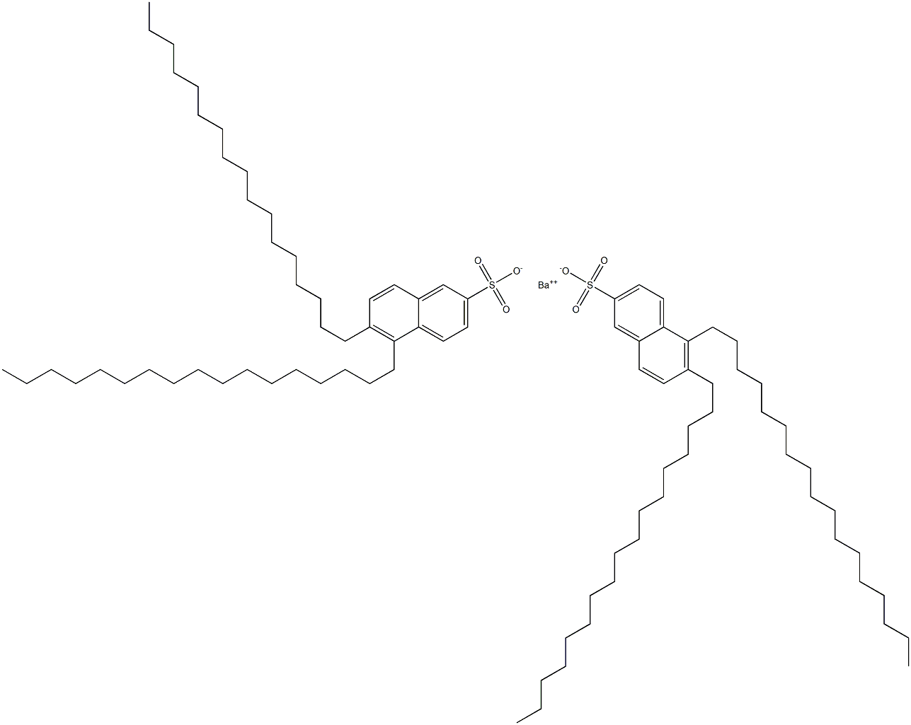 Bis(5,6-diheptadecyl-2-naphthalenesulfonic acid)barium salt Struktur