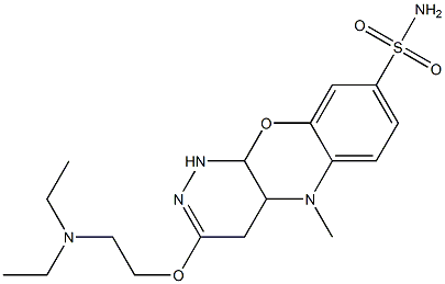 1,4,4a,10a-Tetrahydro-3-(2-diethylaminoethoxy)-5-methyl-5H-pyridazino[3,4-b][1,4]benzoxazine-8-sulfonamide Struktur