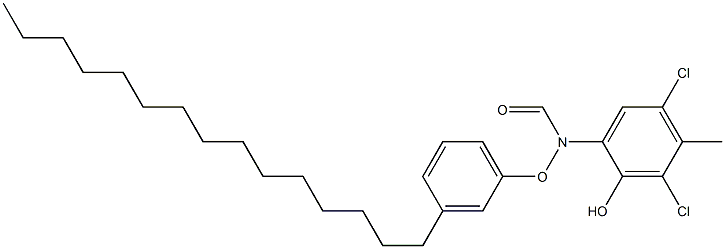 2-(3-Pentadecylphenoxyformylamino)-4,6-dichloro-5-methylphenol Struktur