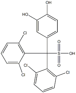 Bis(2,6-dichlorophenyl)(3,4-dihydroxyphenyl)methanesulfonic acid Struktur