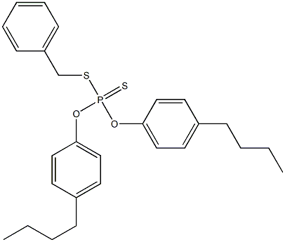 Dithiophosphoric acid O,O-bis(4-butylphenyl)S-benzyl ester Struktur