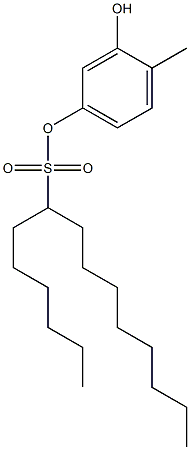 7-Pentadecanesulfonic acid 3-hydroxy-4-methylphenyl ester Struktur