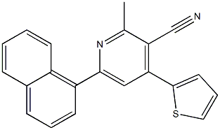 2-Methyl-4-(2-thienyl)-6-(1-naphtyl)pyridine-3-carbonitrile Struktur