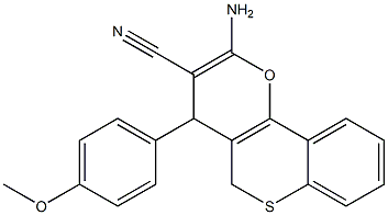 2-Amino-4-[4-methoxyphenyl]-4H,5H-[1]benzothiopyrano[4,3-b]pyran-3-carbonitrile Struktur