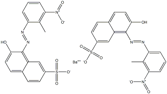 Bis[1-[(2-methyl-3-nitrophenyl)azo]-2-hydroxy-7-naphthalenesulfonic acid]barium salt Struktur