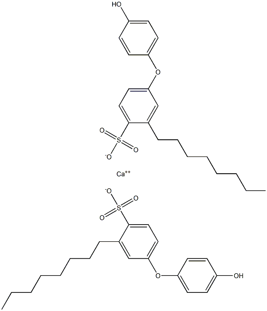 Bis(4'-hydroxy-3-octyl[oxybisbenzene]-4-sulfonic acid)calcium salt Struktur