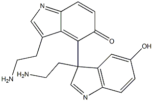 4-[3-(2-Aminoethyl)-5-hydroxy-3H-indol-3-yl]-3-(2-aminoethyl)-5H-indol-5-one Struktur