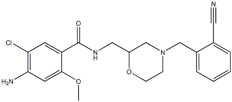 4-Amino-5-chloro-2-methoxy-N-[[4-(2-cyanobenzyl)-2-morpholinyl]methyl]benzamide Struktur