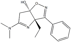 (3aS,6aR)-6,6a-Dihydro-3-phenyl-3a-ethyl-5-(dimethylamino)-3aH-1-oxa-2,4-diazapentalen-6a-ol Struktur