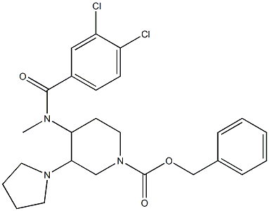 3-(1-Pyrrolidinyl)-4-[(3,4-dichlorobenzoyl)(methyl)amino]piperidine-1-carboxylic acid benzyl ester Struktur