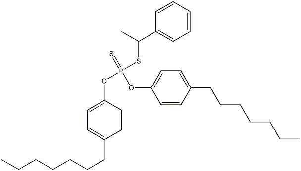 Dithiophosphoric acid O,O-bis(4-heptylphenyl)S-(1-phenylethyl) ester Struktur